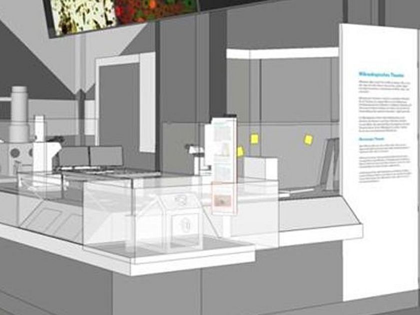 Mikroskopisches Theater Skizze des Mikroskopischen Theaters